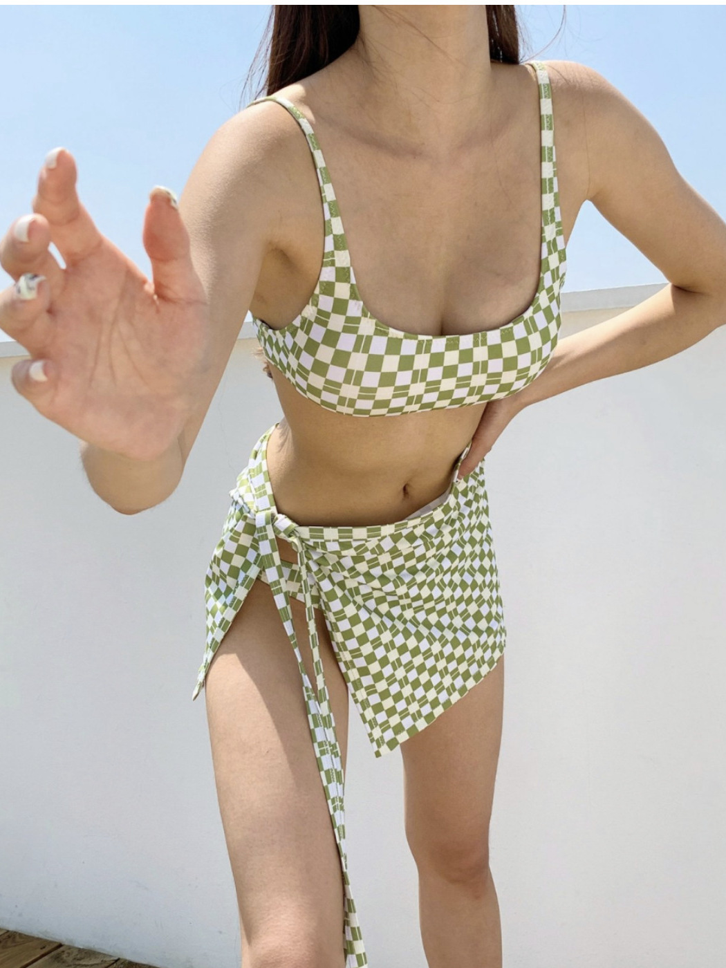 The source factory's new ins style diamond-shaped sexy three-piece bikini hot spring vacation swimsuit cross-border supply