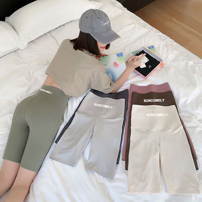 Shark pants outerwear women's summer thin bottoming high waist belly lifting hip safety pants Barbie yoga five-point cycling shorts