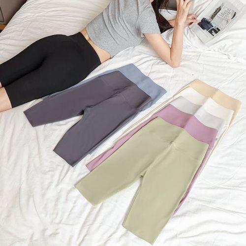 Five-point shark pants solid color women's outer wear summer thin section belly barbie pants cycling pants seamless yoga bottoming short