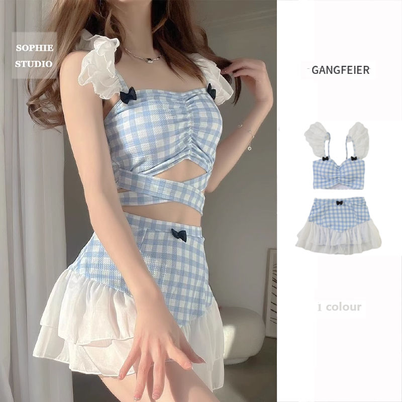 Swimsuit swimsuit girl student split skirt small fresh bikini holiday Japanese ins cover belly slimming hot spring
