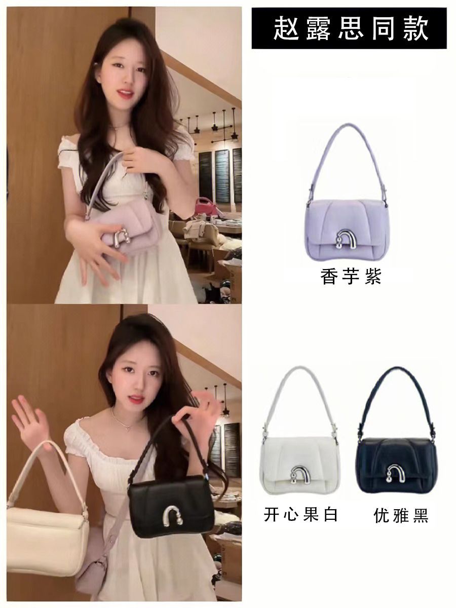 Zhao Lusi's same bag women's 2023 new niche design one-shoulder underarm bag handbag high-end messenger bag