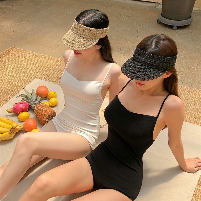 2022 Korean version of the new retro simple sexy large backless one-piece sexy slim slim bikini swimsuit women