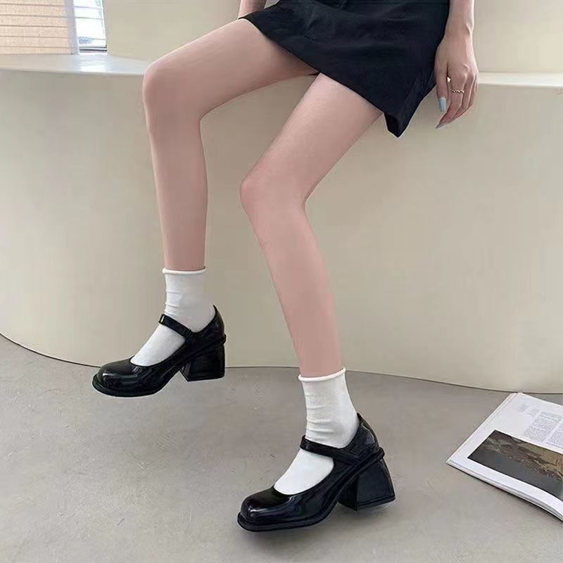 Black retro high-heeled shoes thick-heeled women's 2023 summer new French style British style Mary Jane shoes
