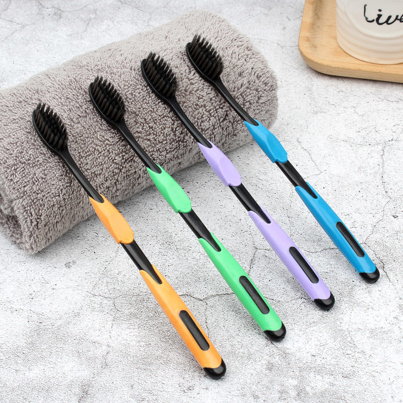 Household family pack bamboo charcoal soft hair adult genuine toothbrush bamboo charcoal toothbrush independent pack soft hair toothbrush set wholesale