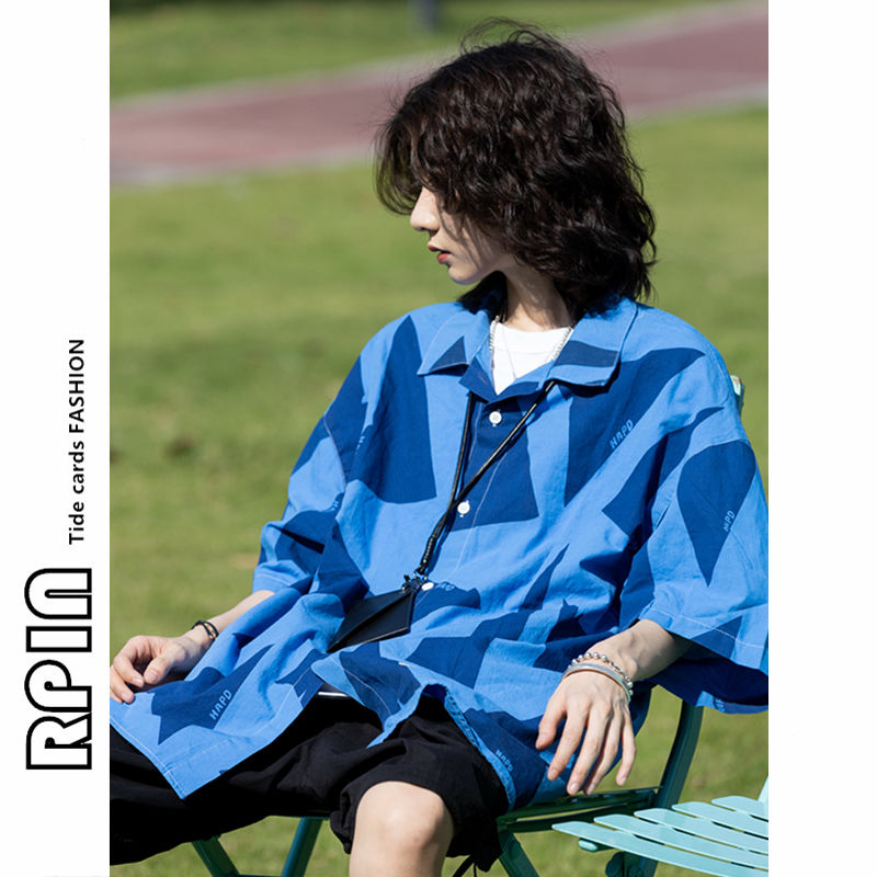 RPIN large size Japanese short-sleeved shirt women's summer thin section design sense retro chic Hong Kong flavor loose shirt top