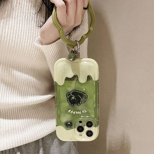 Matcha Green Lie Lie Bear is suitable for Apple 14Promax mobile phone case Apple iPhone13 female model 12/11 soft x