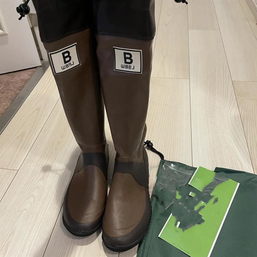 Japanese wild bird rain boots women's summer retro boots 2022 flat non-slip knight high boots outdoor rain boots