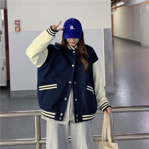 Korean version of baseball uniform female spring and autumn all-match couple outfit ins trend new Harajuku wind fried street jacket jacket