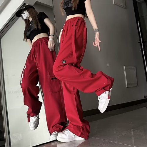 Autumn new loose trendy high street sports wide-leg pants trendy brand heavy straight overalls casual pants for men and women