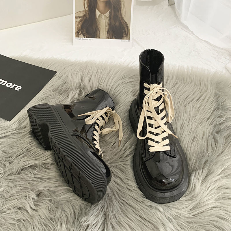 Thick-soled Martin boots 2023 new women's all-match ins fashion British style low-top thin French short boots single boots