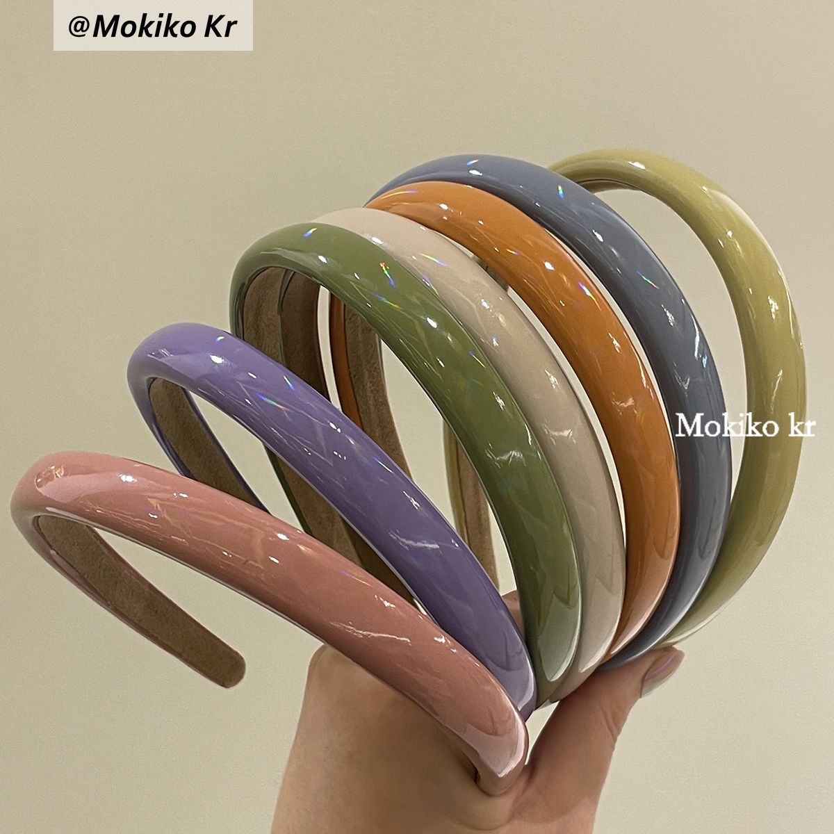 Korea Dongdaemun Retro Candy Color Patent Leather Sponge Headband Gentle Super Immortal High Skull Top Fashion Headband Female Hair Accessories