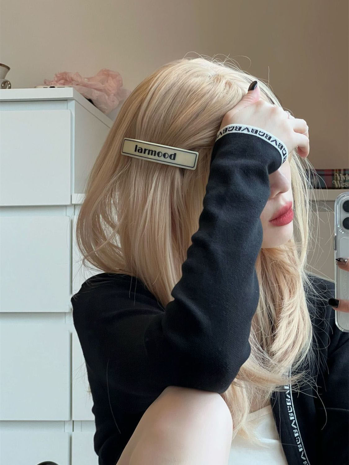 French retro vintage sweet girl high-quality one-word clip side clip bangs clip acetic acid spring clip