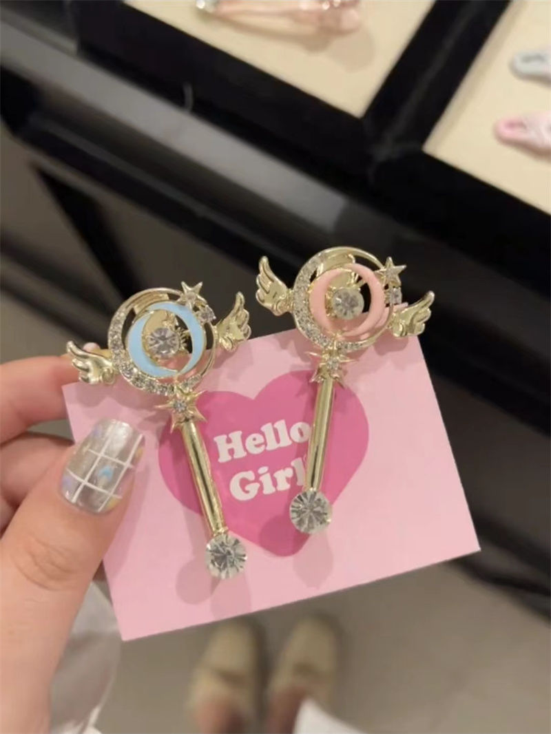 Girl's magic wand Western-style magic wand hair clip sweet bangs broken hair side clip luxury hair accessories Japanese ins
