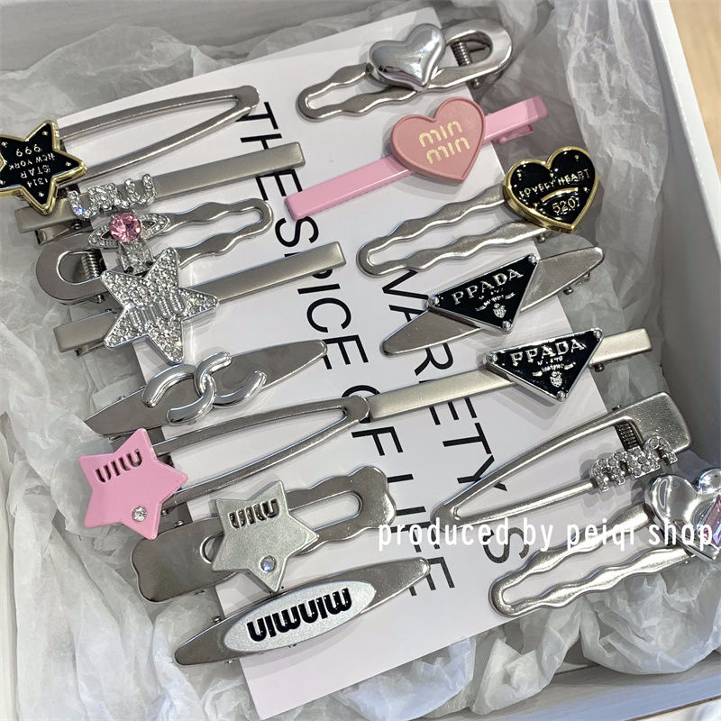 15 packs! Sweet and cool hot girl metal hair clip bangs clip love duckbill clip hair clip y2k star side clip female
