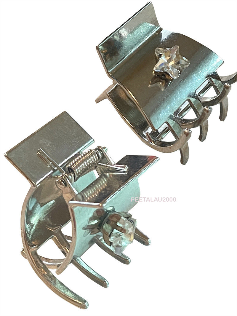 PEETALAU2000 Original "Flash Series" mini five-pointed star metal clip with electroplated silver hair clip