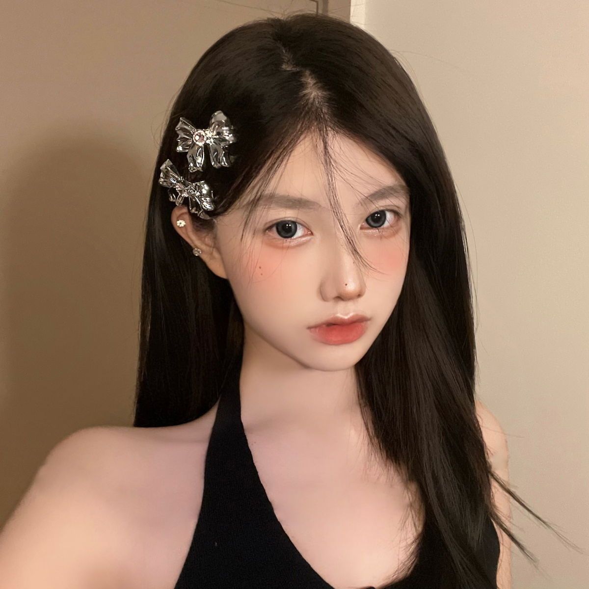 Zircon three-dimensional bow hair clip women's side clip hair card net red 2022 new high-end sense clip headwear trend