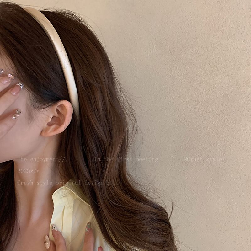 Super white ~ bright satin thin headband women's 2023 new trendy net red temperament hair accessories washing face and pressing hair headband