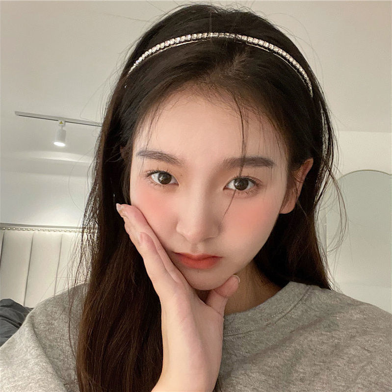 Korean ins versatile going out super fairy simple rhinestone internet celebrity thin edge pressure hair hoop female hairpin headband female Xia Xin