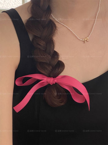 Responsible for the atmosphere ~ rose red hair rope bow hair tie hair rubber band ball hair headband hair accessories new style