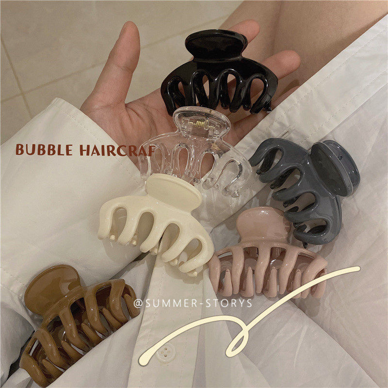 Small milk cover feel~French elegant style Morandi color geometric grab clip retro temperament keel hairpin hairpin