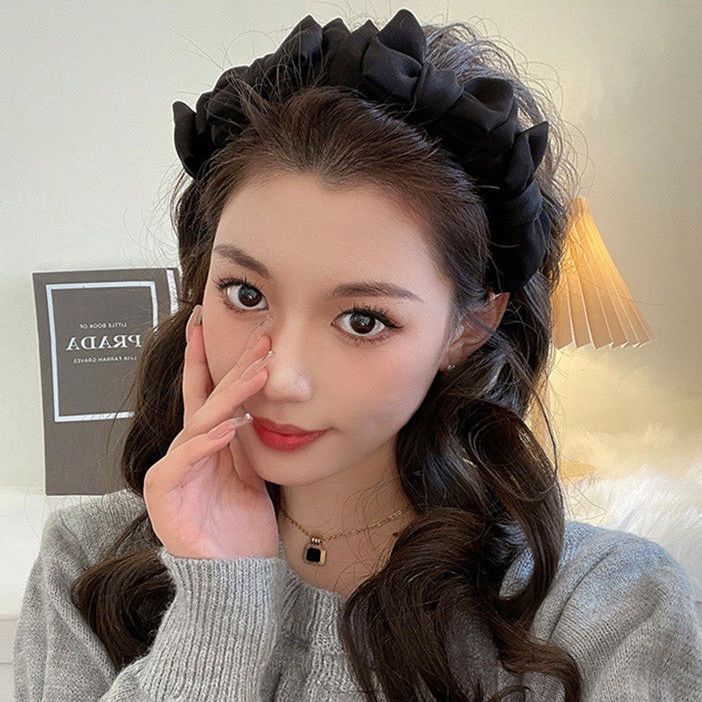 French elegant bow headband for women, versatile Internet celebrity 2021 ins new headwear, high skull and temperament headwear