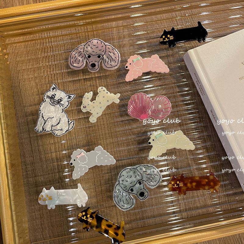 yoyoclub Korean niche design girl cute puppy kitten bangs clip duck mouth clip side clip hair accessories