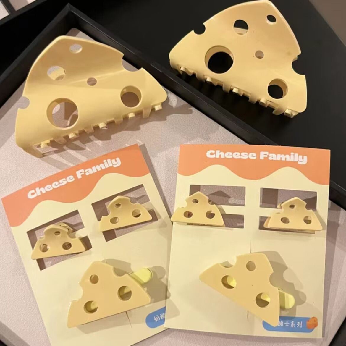 Cute Cheese Series Hair Clips 3 Pack Fun Mini Hair Clips Cute Cartoon Bangs Clips Side Clips