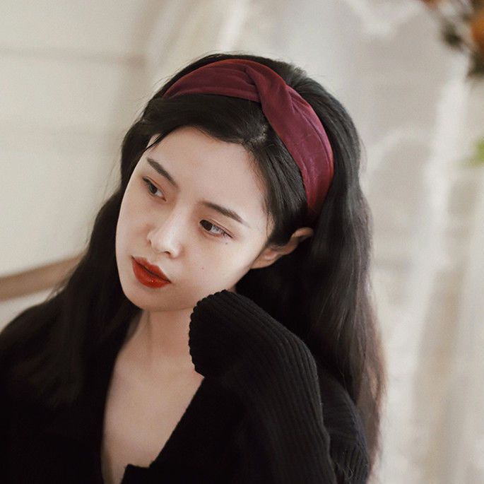 "Mong Kok Tea Restaurant" A Midsummer Night's Dream Gentle Retro Hong Kong Style High Skull Top Headband Shows Face Small Internet Celebrity Headband