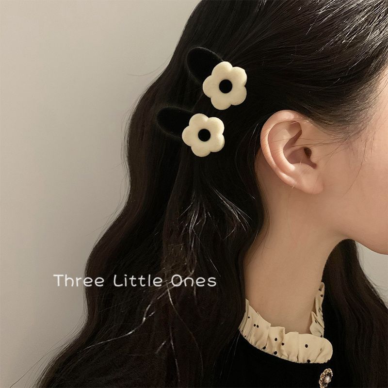 Romani Manor French retro black velvet flower hairpin women's high-end bangs side clip headdress