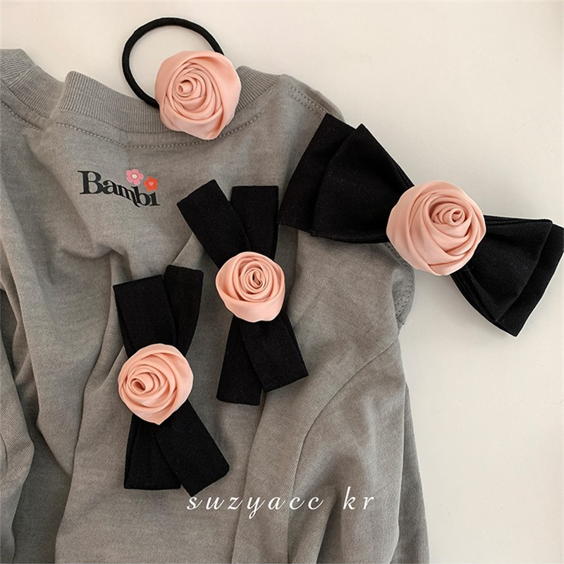 Japanese niche blackpink girl flower hair clip low ponytail hair ring high ponytail top clip hair clip