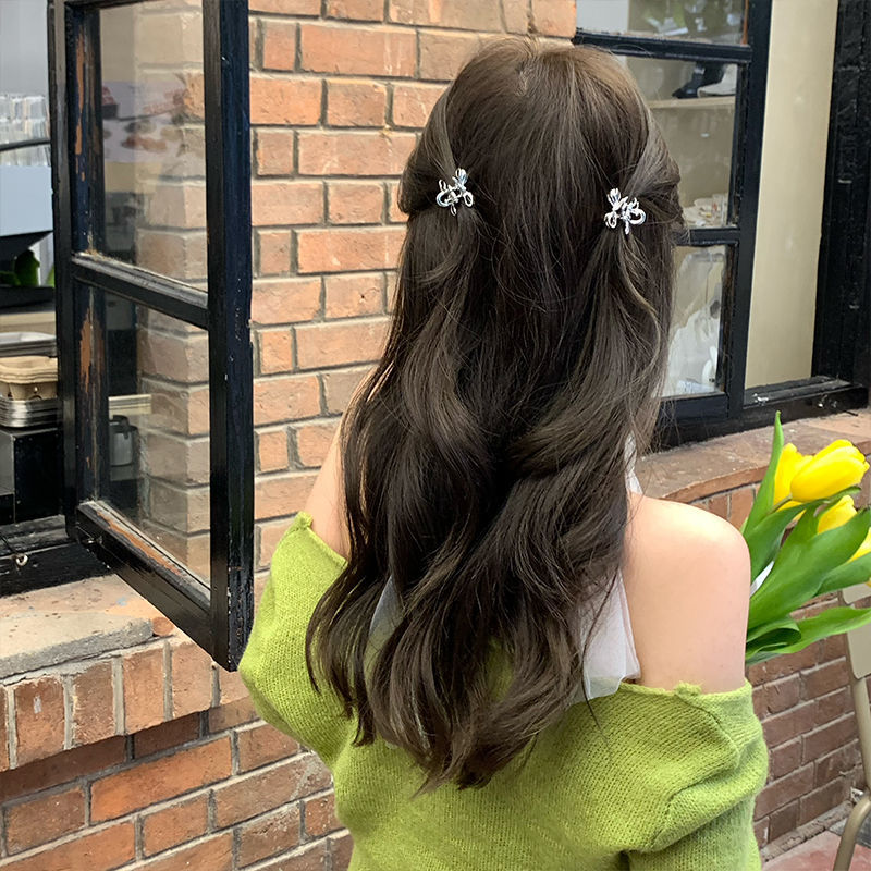 French retro hair clip bangs clip trumpet sweet mini princess hair card broken hair edge clip Korean hair accessories for women