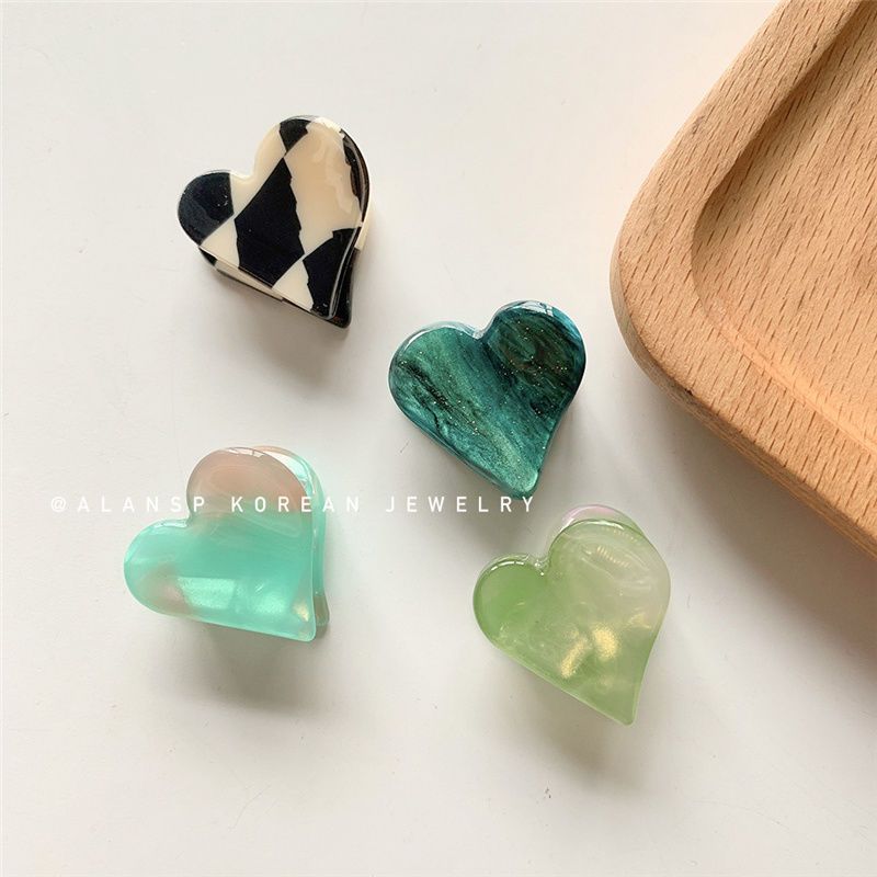 Retro cute mini galaxy peach heart bangs clip bright love acetic acid girl grip clip Korean ins new style