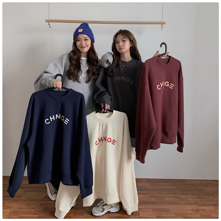 Women's velvet sweatshirt autumn and winter new loose Korean style long-sleeved top trendy ins mid-length thickened jacket