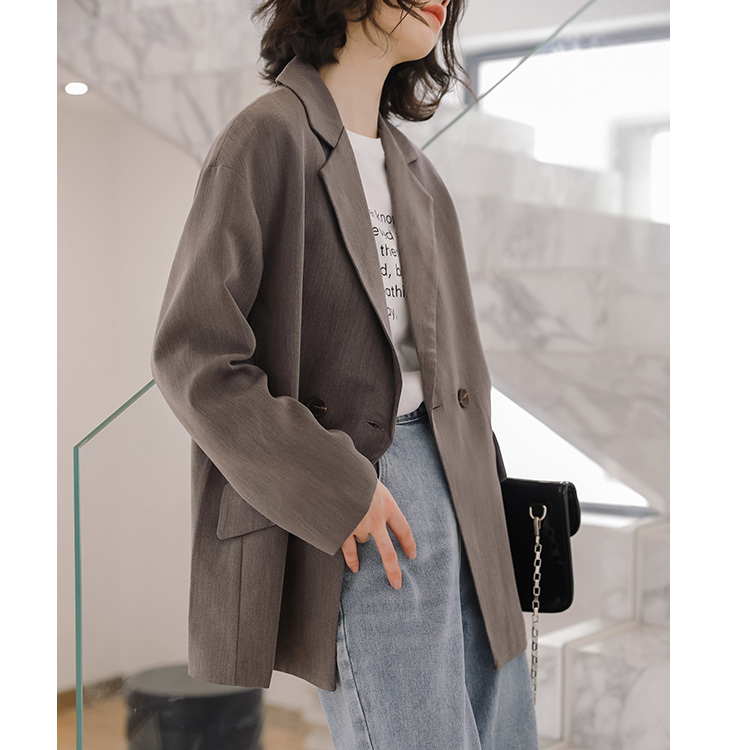 Real shot of new autumn ins suit jacket, Korean style student casual loose British style internet celebrity chic suit