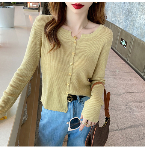 Tmall original quality #knitted cardigan women's spring and autumn coat thin v-neck sweater