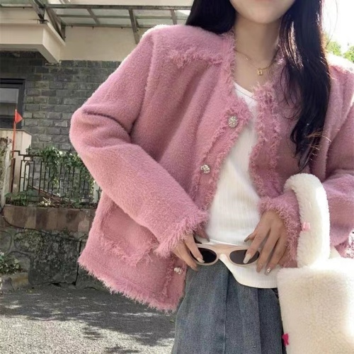 Tmall original quality # high-end small fragrant mink wool sweater jacket for women in autumn and winter