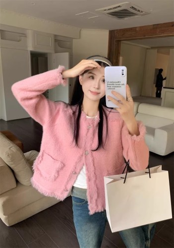 High quality #Tmall original quality high-end niche thickened imitation mink sweater jacket