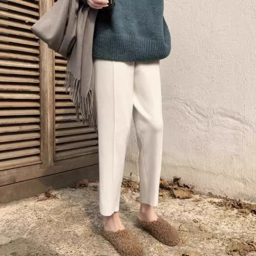 A large number of Tmall quality high-waist drape knitted straight pants loose nine-point carrot pants thickened