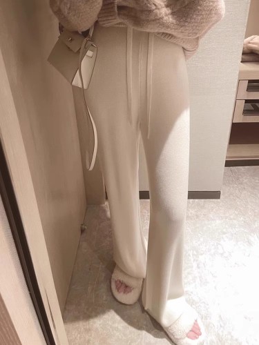 A large number of Tmall quality knitted wide-leg floor-length pants for women, drapey high-waisted straight loose casual trousers