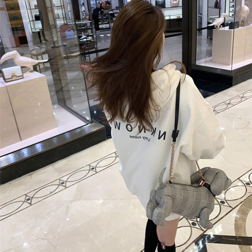 Official photo exclusively for Tmall [Chinese cotton composite silver fox velvet] autumn and winter trendy brand letter hooded sweatshirt