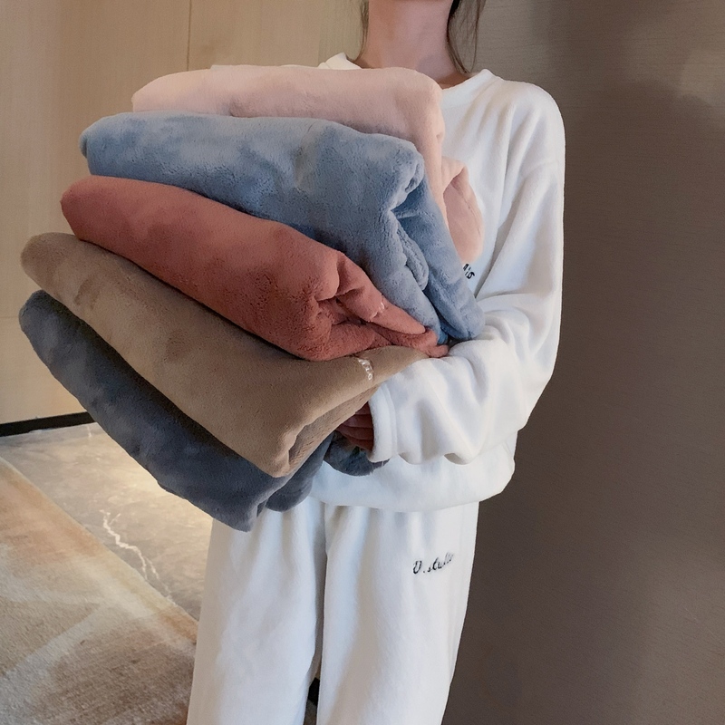 實拍  ~加厚珊瑚絨仙女暖暖套裝家居服保暖睡衣兩件套