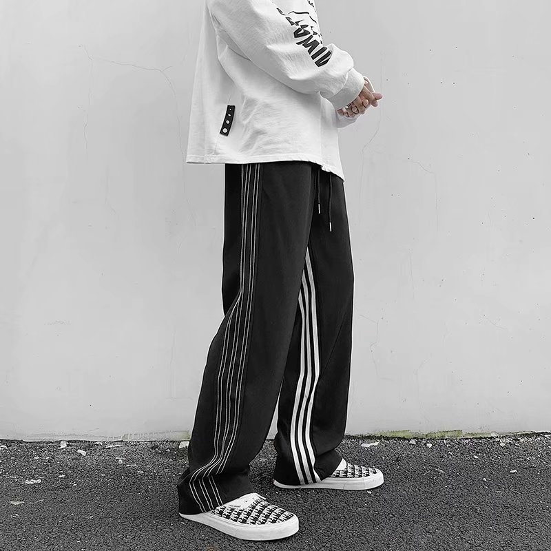 65魚鱗  歐美hiphop褲子高街ins小眾高級感炸街美式寬鬆運動褲