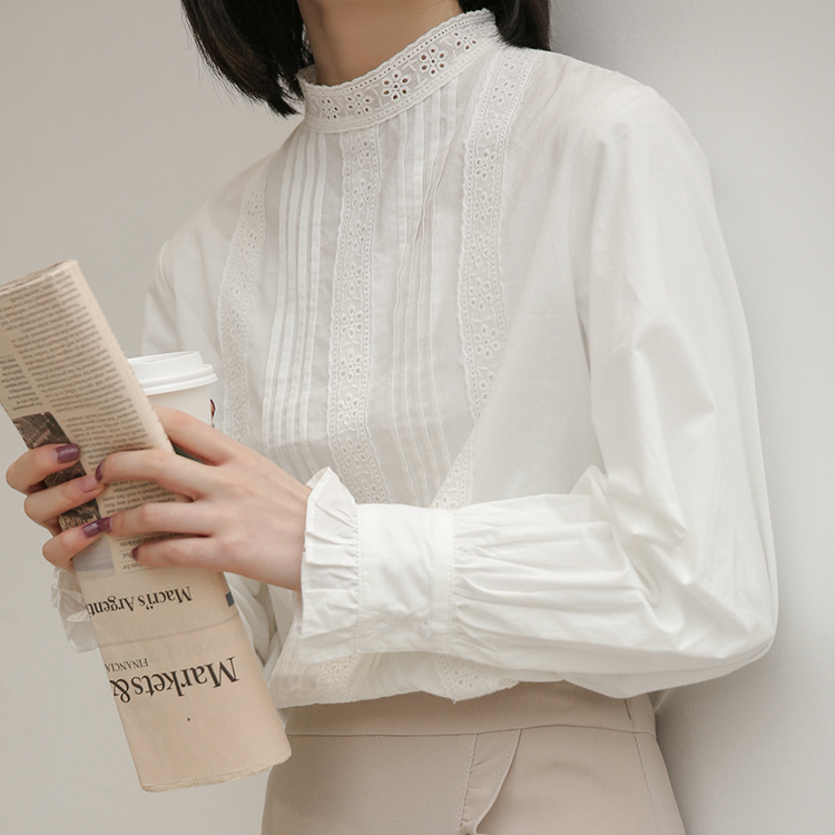 實拍2023秋季新款 洋氣小衫新款長袖超仙氣質蕾絲打底衫上衣女