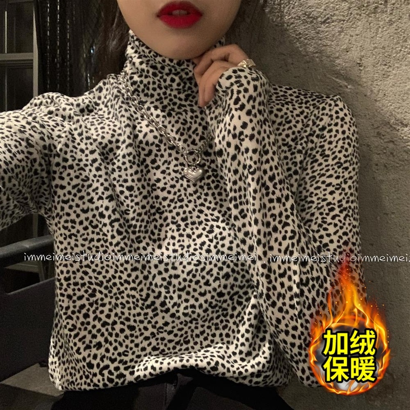 Official photo Milk silk fleece 220g plus velvet turtleneck bottoming shirt autumn and winter new personality spot inner wear