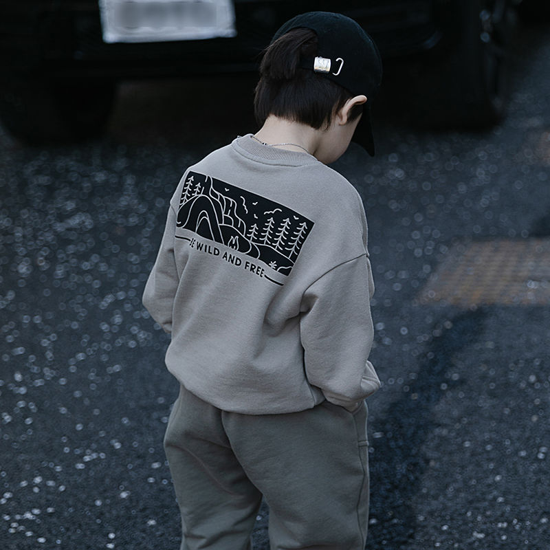 Boys' sweatshirts spring and autumn new trendy brand outdoor baby style spring tops children's sweatshirt boys casual clothes