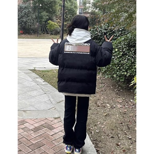 [Tmall/Quality] Heavy cotton clothing/hand-stuffed cotton national trend letter logo printed cotton clothing women's down jacket