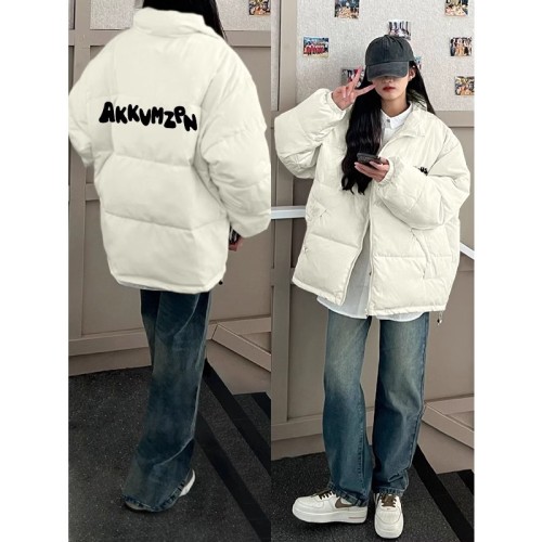 [Tmall/Quality] Heavy cotton clothing/hand stuffed cotton national trend AKKV letter printed cotton clothing women's down jacket