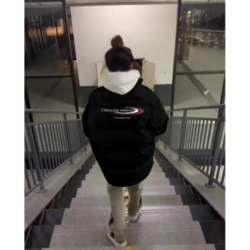 [Tmall/Quality] Heavy cotton clothing/hand-stuffed cotton national trend letter logo printed cotton clothing women's down jacket