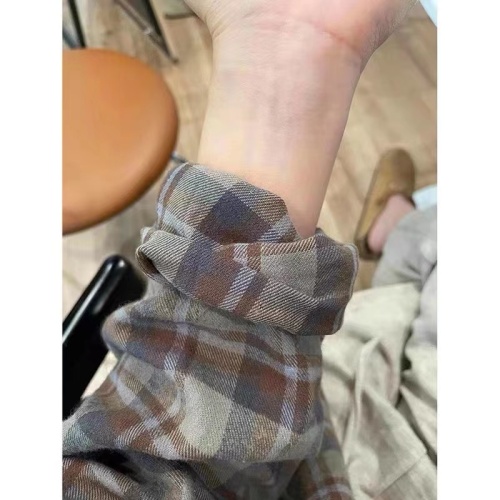 (Original Quality) Plaid Shirt Women's Long Sleeve Retro Design