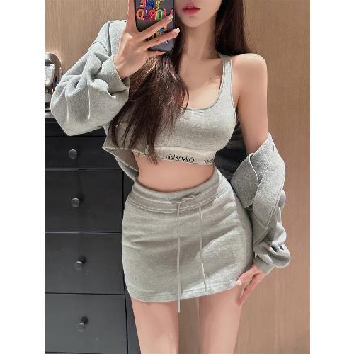 Autumn short skirt, casual sports pants, drawstring skirt, versatile a-line skirt, women's summer slimming hip skirt, skirt